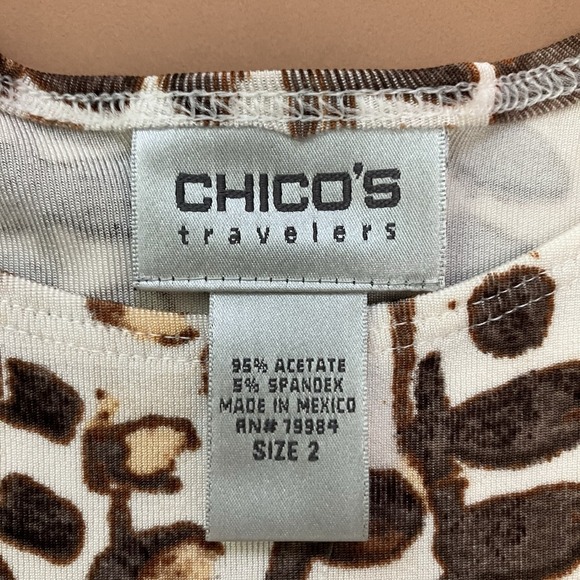 NWT Chico's Travelers Tank Shell Top Womens Size 2 Large‎ Tribal Vine Mochachino - Picture 2 of 6